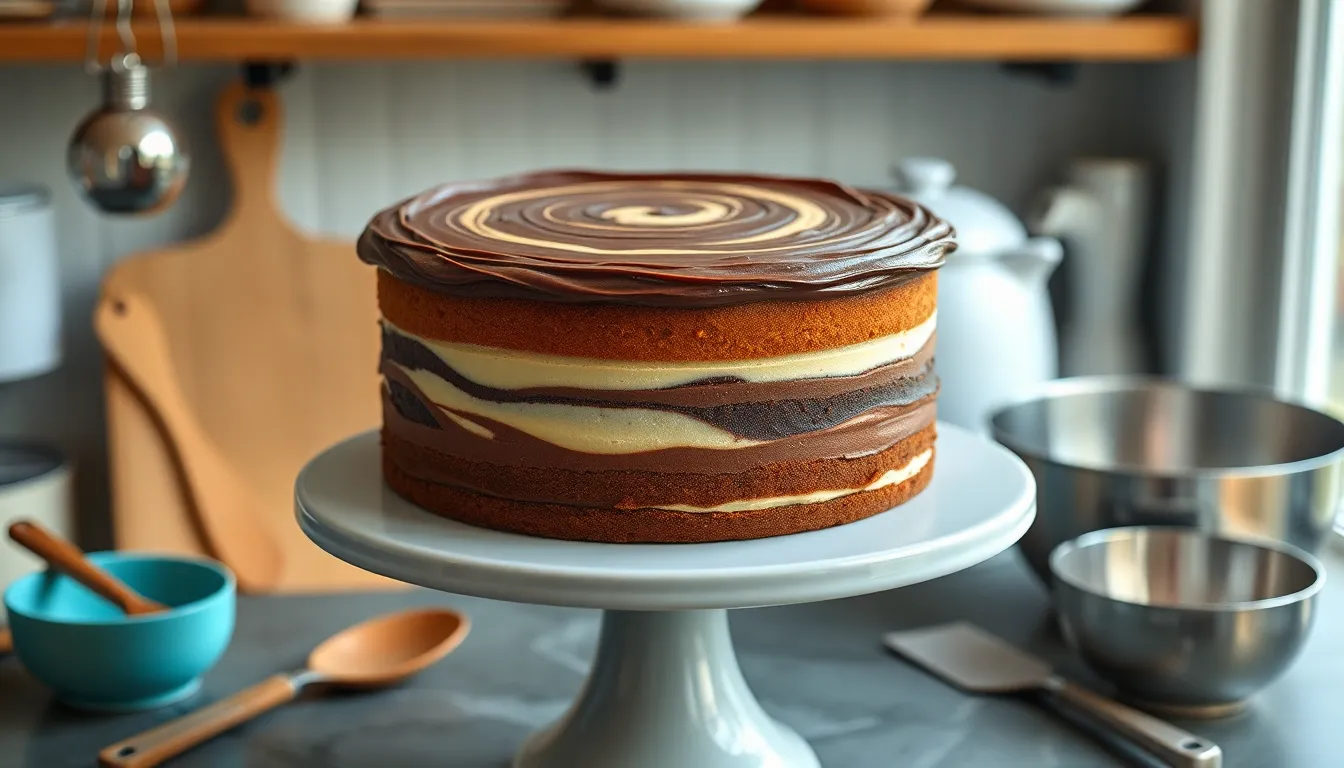 Perfect Marble Cake with Chocolate Frosting Recipe (Easy & Moist!) 4 Perfect Marble Cake with Chocolate Frosting Recipe (Easy & Moist!) 3