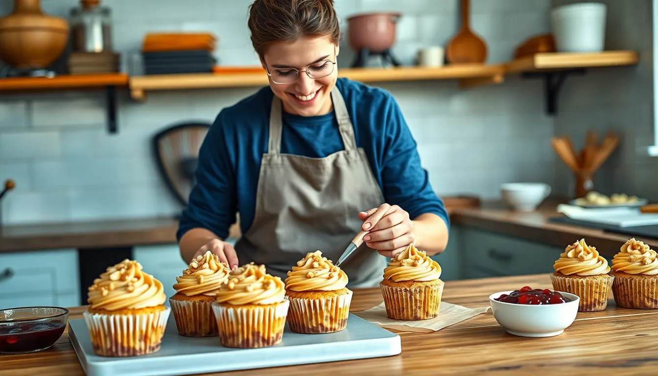 Peanut Butter and Jelly Cupcakes Recipe: Childhood Nostalgia in Every Bite 4 Peanut Butter and Jelly Cupcakes Recipe: Childhood Nostalgia in Every Bite 3