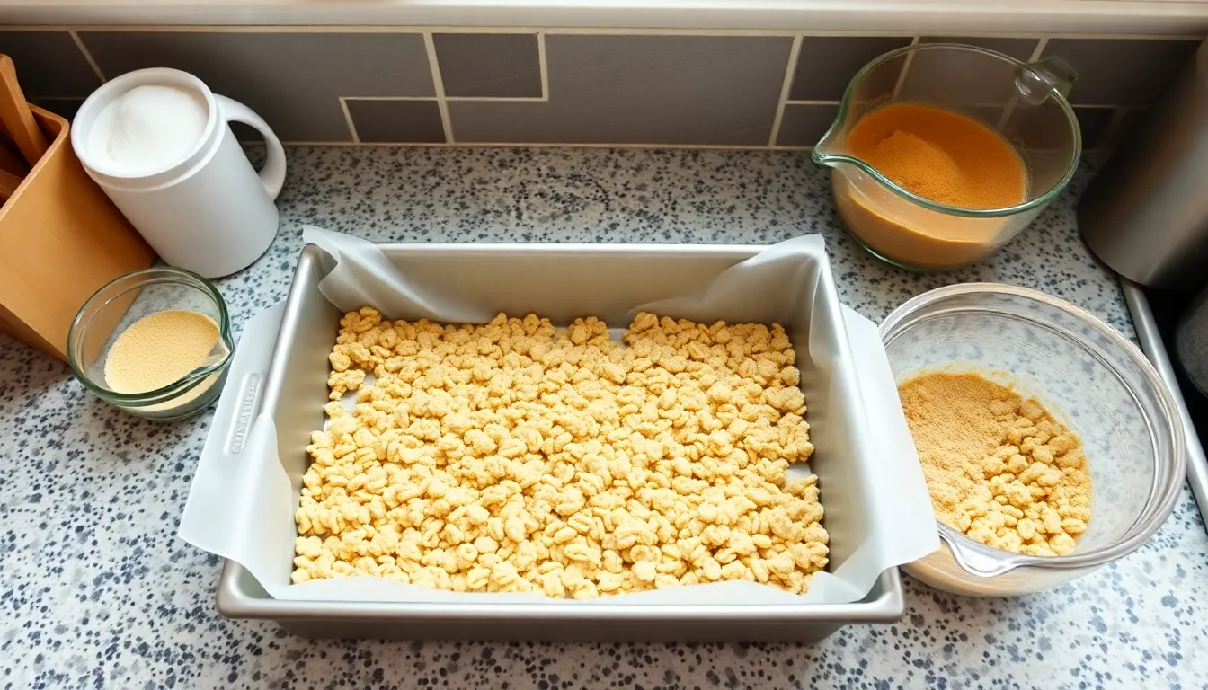 Easy No-Bake Peanut Butter Rice Krispie Bars Recipe (Ready in 15 Minutes!) 4 Easy No-Bake Peanut Butter Rice Krispie Bars Recipe (Ready in 15 Minutes!) 3