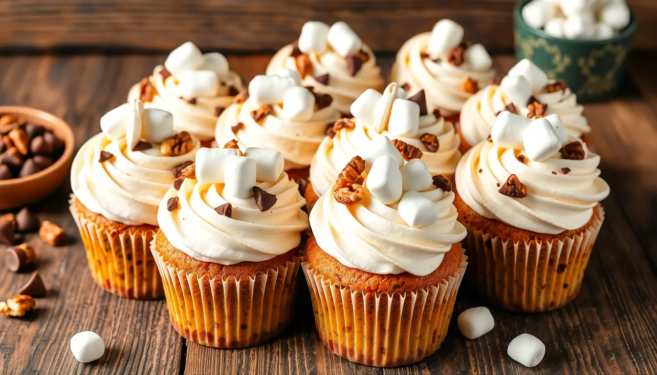 Easy Rocky Road Cupcakes Recipe - Chocolate, Marshmallows & Nuts 4 Easy Rocky Road Cupcakes Recipe - Chocolate, Marshmallows & Nuts 3