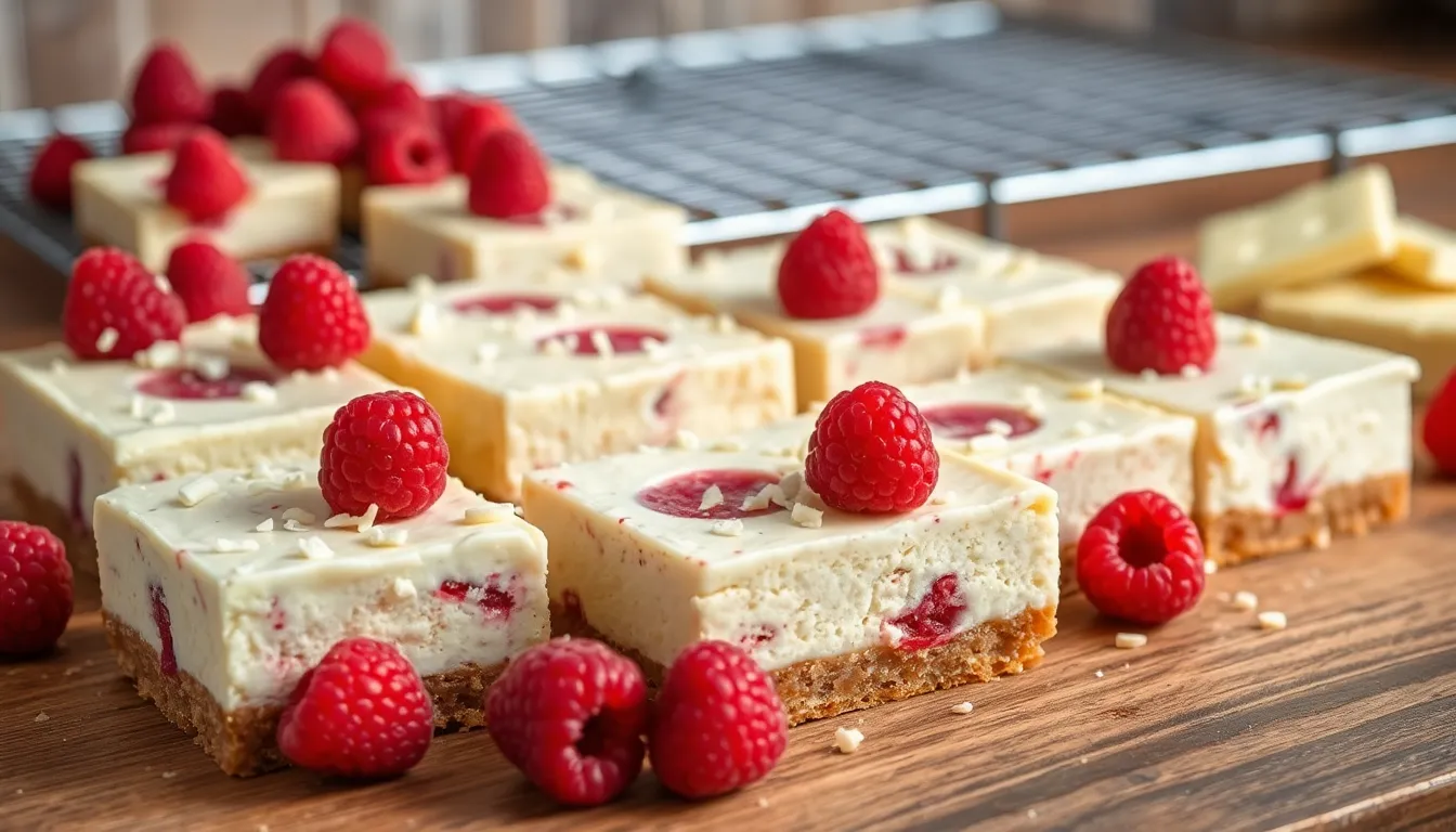 Easy White Chocolate Raspberry Cheesecake Bars Recipe (Perfect for Any Occasion!) 4 Easy White Chocolate Raspberry Cheesecake Bars Recipe (Perfect for Any Occasion!) 3