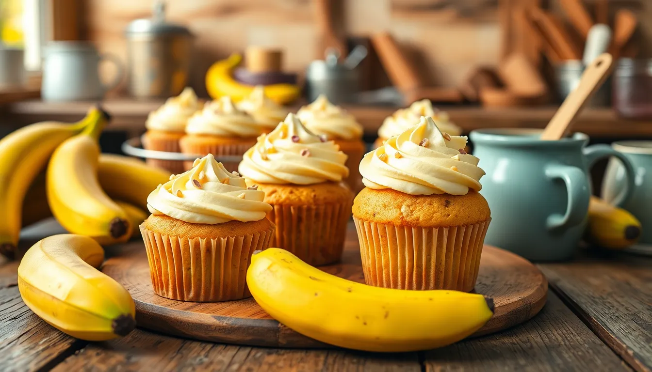 Easy Banana Cupcakes Recipe: Moist & Fluffy Using Overripe Bananas 6 Easy Banana Cupcakes Recipe: Moist & Fluffy Using Overripe Bananas 5
