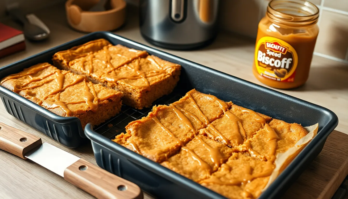 Easy Biscoff Blondies Recipe: Chewy, Caramelized Cookie Butter Brownies 6 Easy Biscoff Blondies Recipe: Chewy, Caramelized Cookie Butter Brownies 5