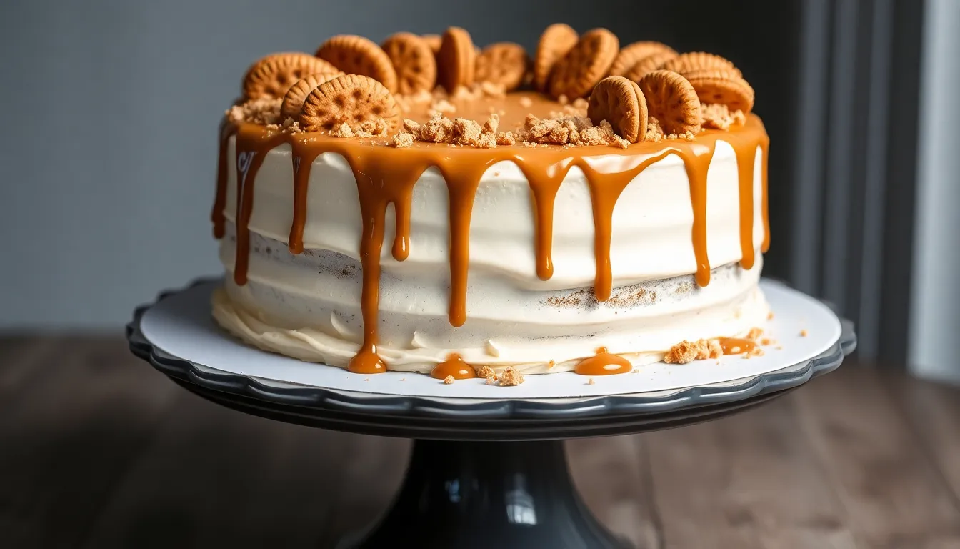 Ultimate Biscoff Cake Recipe: Moist Layers with Creamy Drip & Buttercream Frosting 6 Ultimate Biscoff Cake Recipe: Moist Layers with Creamy Drip & Buttercream Frosting 5