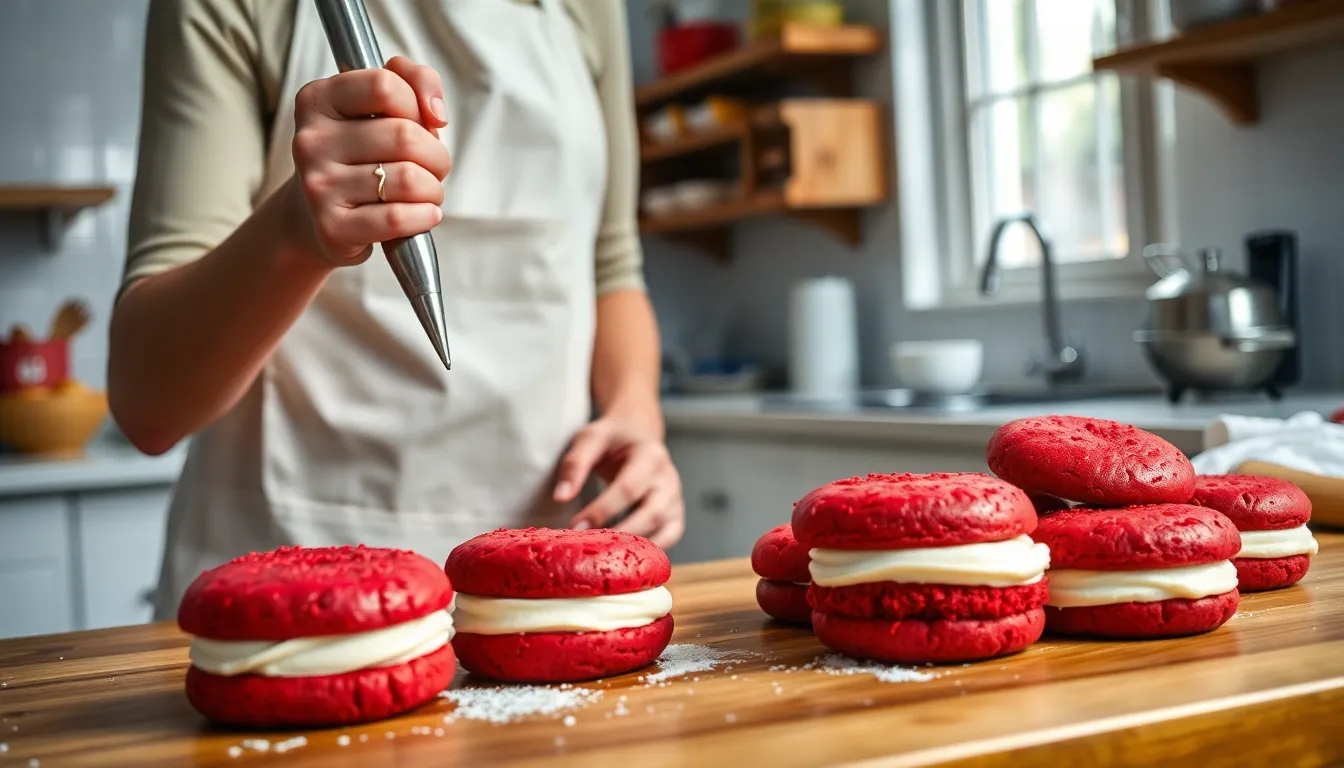Red Velvet Whoopie Pies: Easy Recipe for Perfect Soft Sandwich Cookies 6 Red Velvet Whoopie Pies: Easy Recipe for Perfect Soft Sandwich Cookies 5