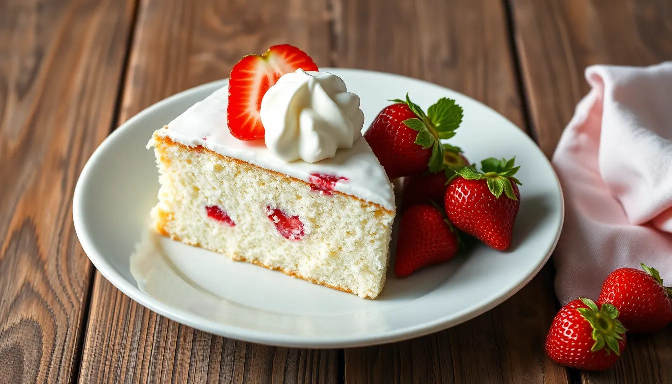 Easy Strawberry Angel Food Cake Recipe - Light, Fluffy & Perfectly Sweet 6 Easy Strawberry Angel Food Cake Recipe - Light, Fluffy & Perfectly Sweet 5