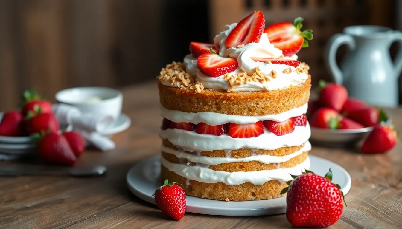 Easy Strawberry Crunch Cake Recipe - Perfect Summer Dessert with Crunchy Topping 6 Easy Strawberry Crunch Cake Recipe - Perfect Summer Dessert with Crunchy Topping 5