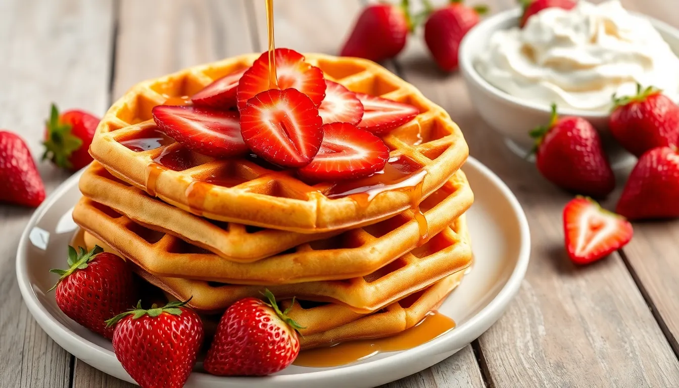 Perfect Strawberry Waffles Recipe: Fluffy, Fresh & Ready in 20 Minutes 6 Perfect Strawberry Waffles Recipe: Fluffy, Fresh & Ready in 20 Minutes 5