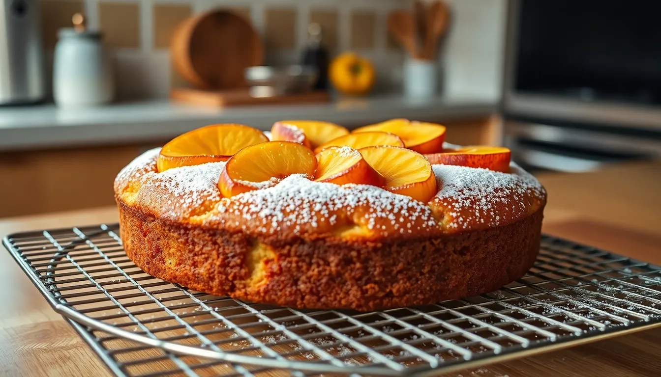 Easy Peach Cake Recipe: Moist One-Bowl Summer Dessert Ready in 45 Minutes 8 Easy Peach Cake Recipe: Moist One-Bowl Summer Dessert Ready in 45 Minutes 7
