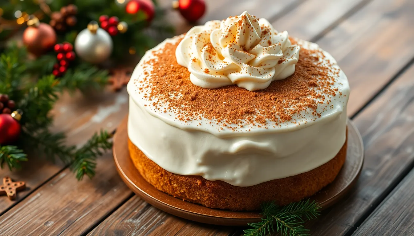 Easy Eggnog Cake Recipe: Moist Holiday Dessert with Buttercream Frosting 8 Easy Eggnog Cake Recipe: Moist Holiday Dessert with Buttercream Frosting 7