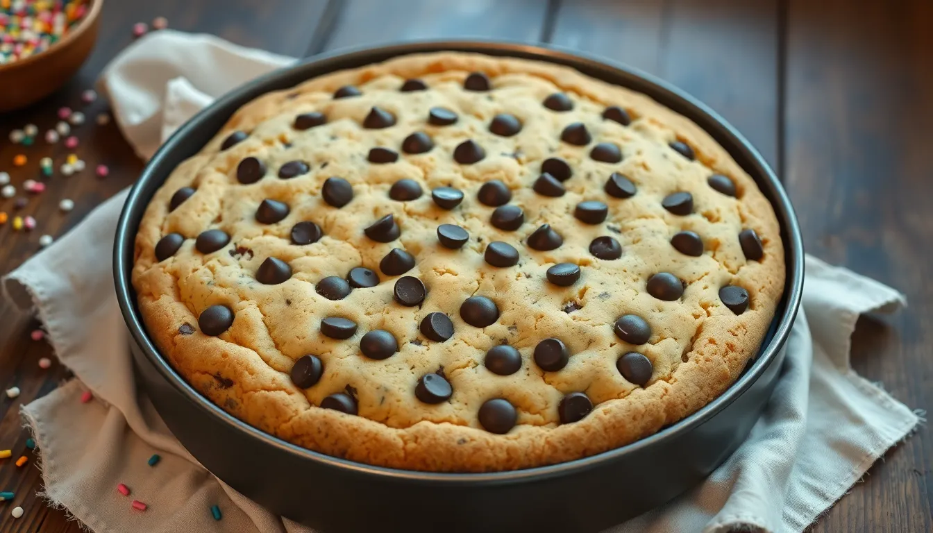 Giant Chocolate Chip Cookie Cake Recipe: Easy Show-Stopping Dessert for Any Party 8 Giant Chocolate Chip Cookie Cake Recipe: Easy Show-Stopping Dessert for Any Party 7