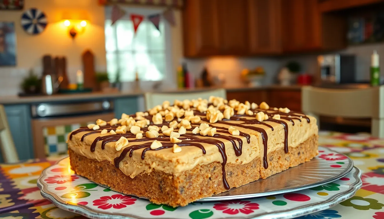 Easy Peanut Butter Sheet Cake Recipe - Moist, Rich & Perfect for Crowds 8 Easy Peanut Butter Sheet Cake Recipe - Moist, Rich & Perfect for Crowds 7