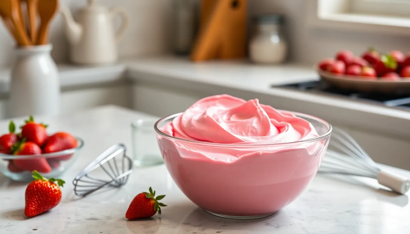 Perfect Strawberry Cream Cheese Frosting Recipe (Bakery-Quality Results!) 8 Perfect Strawberry Cream Cheese Frosting Recipe (Bakery-Quality Results!) 7