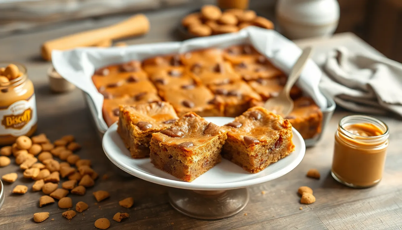 Easy Biscoff Blondies Recipe: Chewy, Caramelized Cookie Butter Brownies 10 Easy Biscoff Blondies Recipe: Chewy, Caramelized Cookie Butter Brownies 9