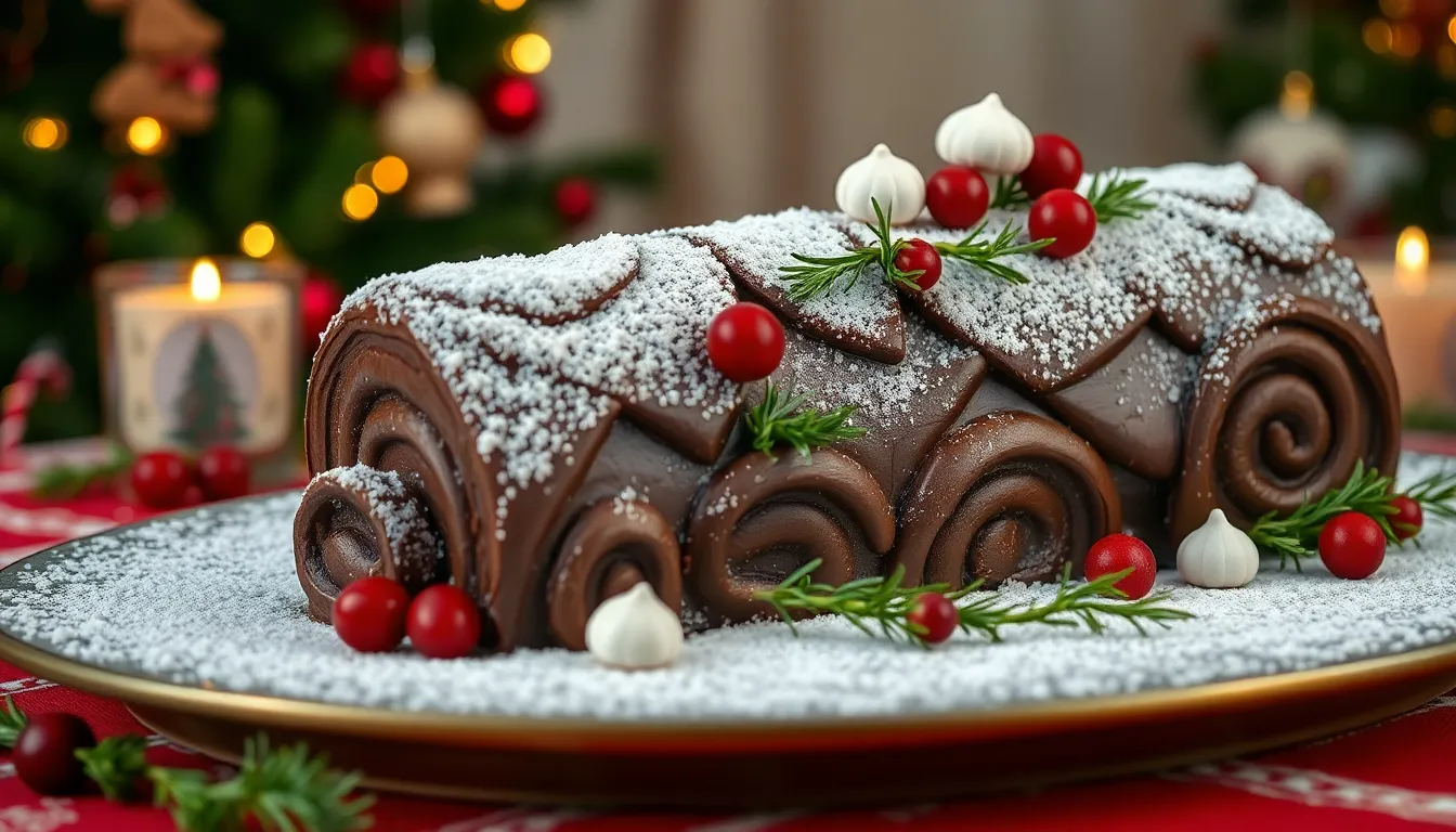 The Ultimate Chocolate Yule Log Recipe: Perfect French Christmas Dessert 10 The Ultimate Chocolate Yule Log Recipe: Perfect French Christmas Dessert 9