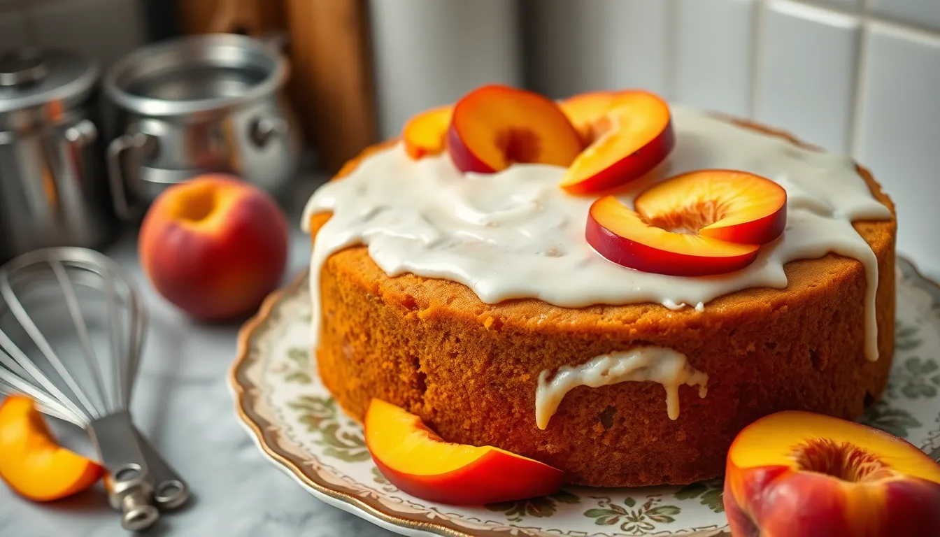 Easy Peach Cake Recipe: Moist One-Bowl Summer Dessert Ready in 45 Minutes 10 Easy Peach Cake Recipe: Moist One-Bowl Summer Dessert Ready in 45 Minutes 9