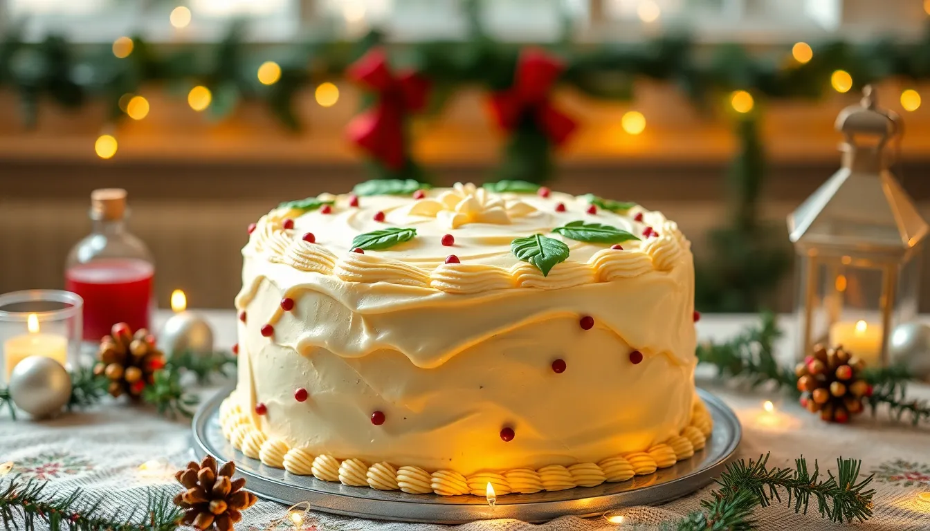 Easy Eggnog Cake Recipe: Moist Holiday Dessert with Buttercream Frosting 10 Easy Eggnog Cake Recipe: Moist Holiday Dessert with Buttercream Frosting 9