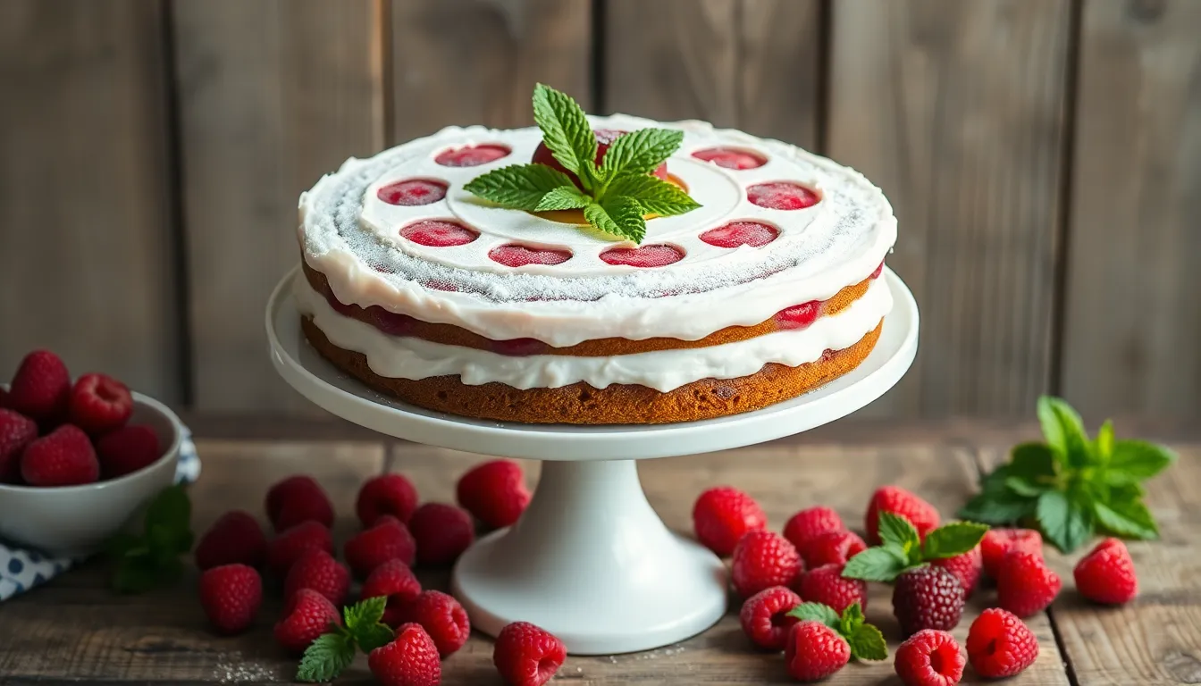 Easy Raspberry Ripple Cake Recipe: Fluffy Vanilla Layers with Pink Swirls 10 Easy Raspberry Ripple Cake Recipe: Fluffy Vanilla Layers with Pink Swirls 9