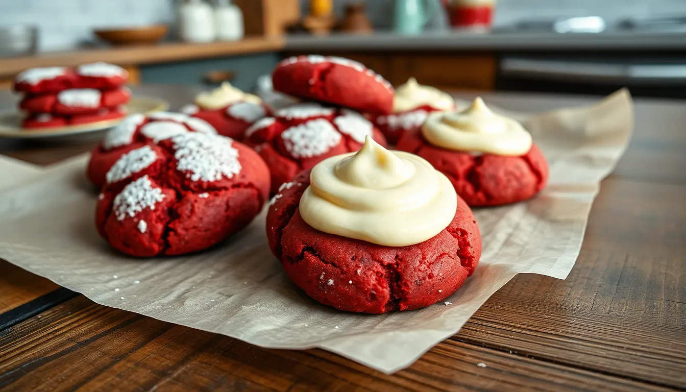 Soft Red Velvet Cookies with Cream Cheese Frosting (Easy Recipe!) 10 Soft Red Velvet Cookies with Cream Cheese Frosting (Easy Recipe!) 9