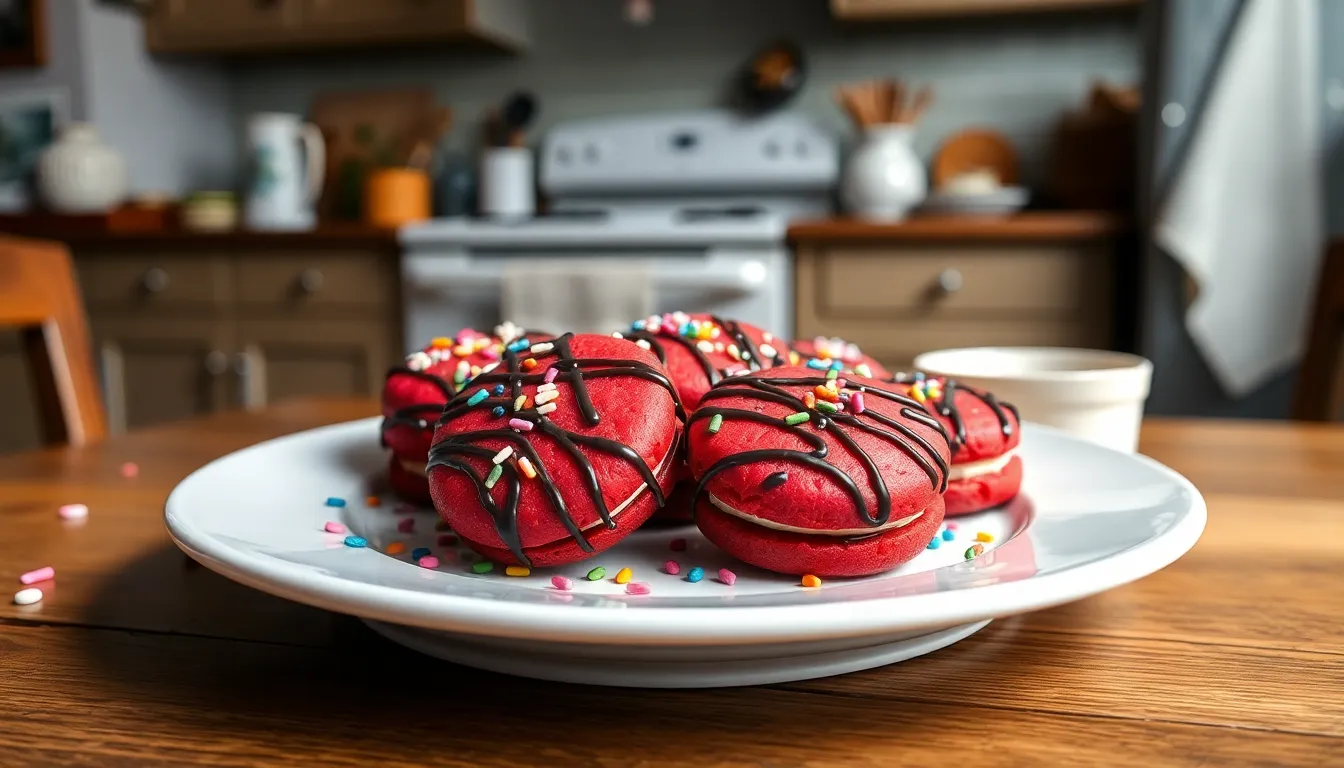 Red Velvet Oreos Recipe: Easy Homemade Cookies with Cream Cheese Filling 10 Red Velvet Oreos Recipe: Easy Homemade Cookies with Cream Cheese Filling 9
