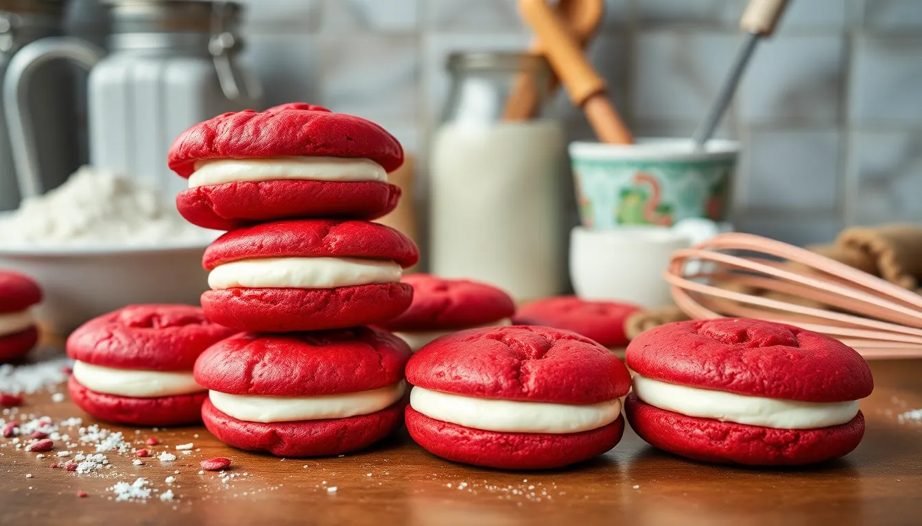 Red Velvet Whoopie Pies: Easy Recipe for Perfect Soft Sandwich Cookies 10 Red Velvet Whoopie Pies: Easy Recipe for Perfect Soft Sandwich Cookies 9