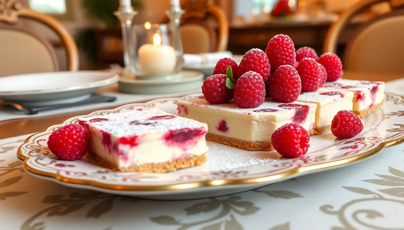Easy White Chocolate Raspberry Cheesecake Bars Recipe (Perfect for Any Occasion!) 10 Easy White Chocolate Raspberry Cheesecake Bars Recipe (Perfect for Any Occasion!) 9