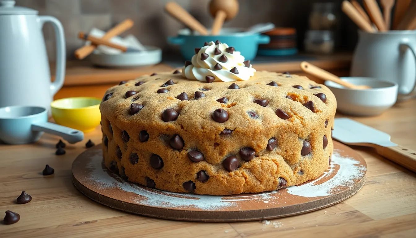 Giant Chocolate Chip Cookie Cake Recipe: Easy Show-Stopping Dessert for Any Party 14 Giant Chocolate Chip Cookie Cake Recipe: Easy Show-Stopping Dessert for Any Party 13