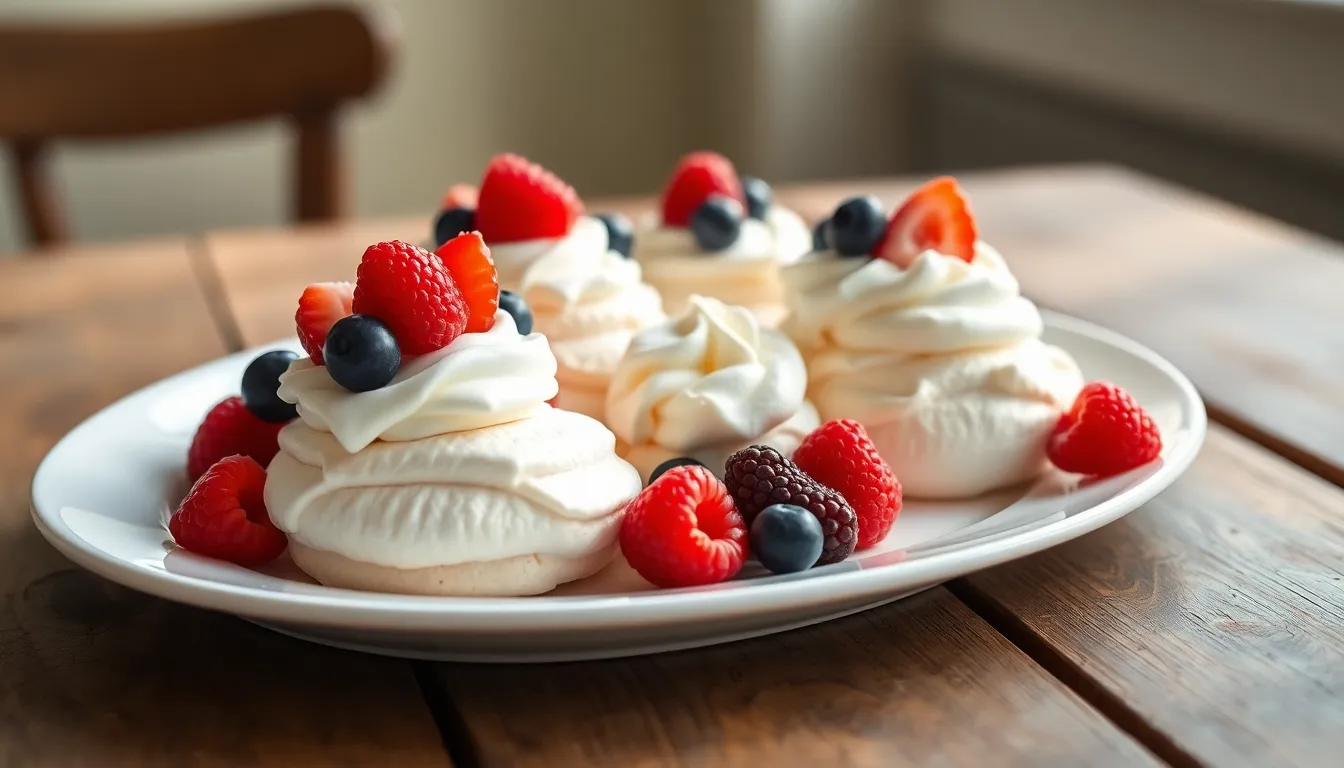 Perfect Mini Pavlovas Recipe: Easy Elegant Dessert with Crispy Meringue & Fresh Berries 14 Perfect Mini Pavlovas Recipe: Easy Elegant Dessert with Crispy Meringue & Fresh Berries 13