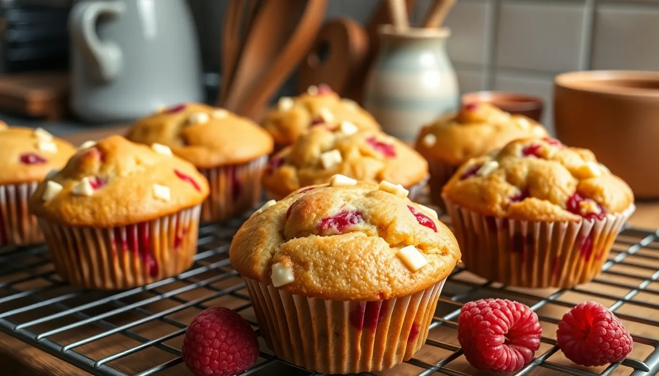 Perfect White Chocolate and Raspberry Muffins (Bakery-Style at Home!) 14 Perfect White Chocolate and Raspberry Muffins (Bakery-Style at Home!) 13