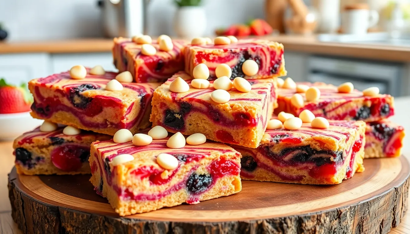 Easy Jammie Dodger Blondies Recipe: British Biscuit Meets American Dessert Bar 16 Easy Jammie Dodger Blondies Recipe: British Biscuit Meets American Dessert Bar 15