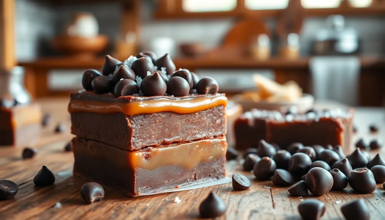 Easy Chocolate Caramel Fudge Recipe: Perfect 3-Layer Homemade Holiday Treat 2 Easy Chocolate Caramel Fudge Recipe: Perfect 3-Layer Homemade Holiday Treat 1