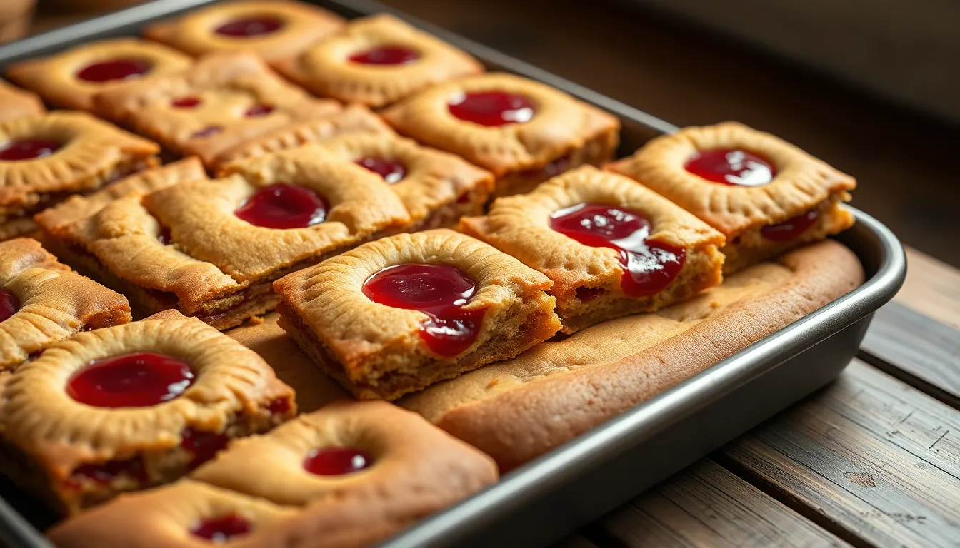 Easy Jammie Dodger Blondies Recipe: British Biscuit Meets American Dessert Bar 2 Easy Jammie Dodger Blondies Recipe: British Biscuit Meets American Dessert Bar 1