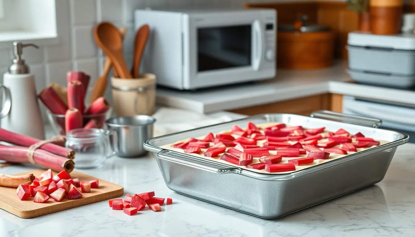 Easy Rhubarb Dump Cake Recipe: 5-Ingredient Dessert Ready in Under an Hour 2 Easy Rhubarb Dump Cake Recipe: 5-Ingredient Dessert Ready in Under an Hour 1