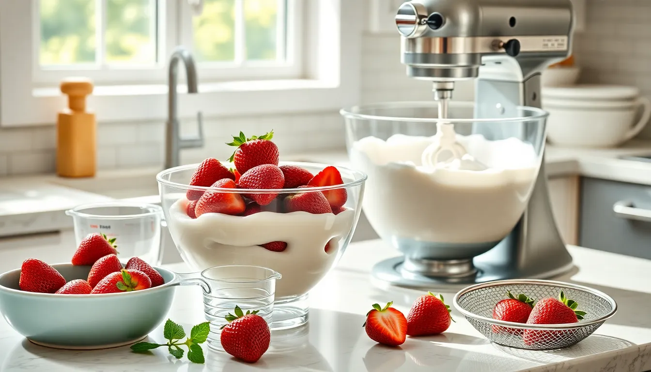 Easy Homemade Strawberry Whipped Cream Recipe (Ready in 10 Minutes!) 2 Easy Homemade Strawberry Whipped Cream Recipe (Ready in 10 Minutes!) 1