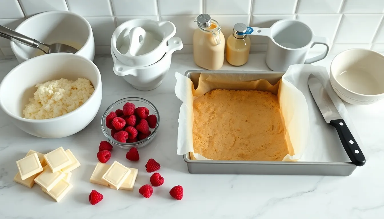 Perfect White Chocolate and Raspberry Blondies Recipe (Easy One-Bowl Method!) 2 Perfect White Chocolate and Raspberry Blondies Recipe (Easy One-Bowl Method!) 1