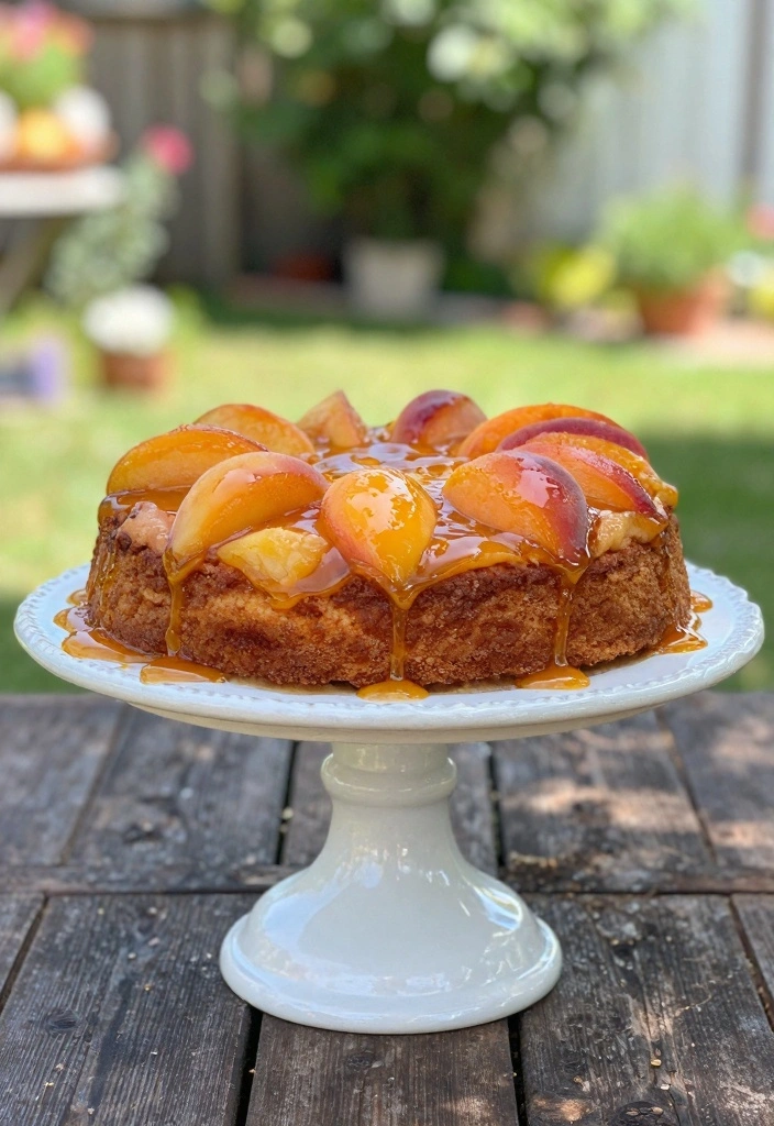 10 Cake Recipes for Classic Moist Sweet Homemade Enjoyment 7. Sweet Peach Upside Down Cake