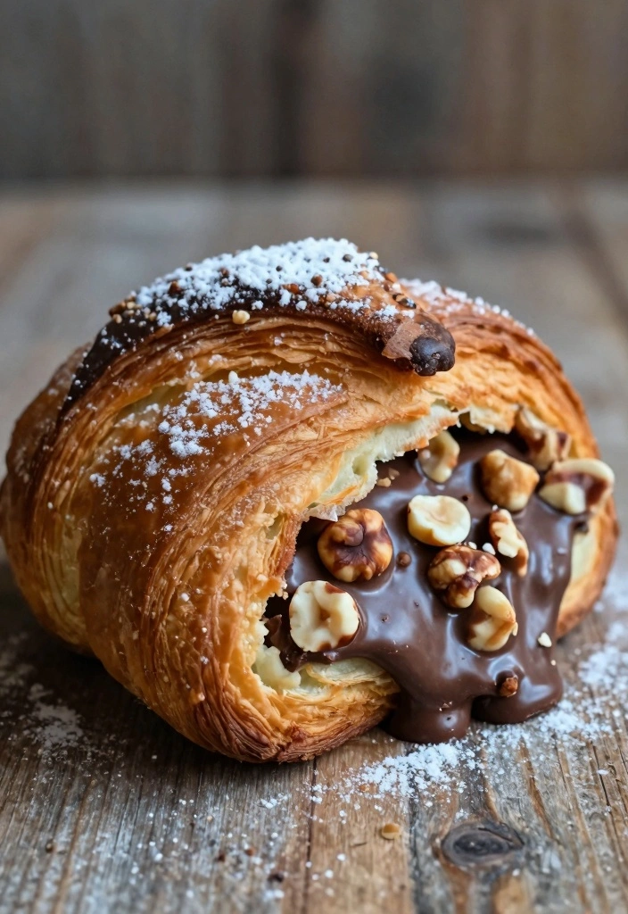 10 Croissant Dessert Recipes for Flaky Buttery Creative Treats - 1. Chocolate Hazelnut Croissant Delight