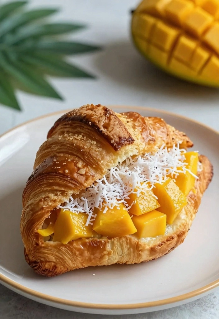 10 Croissant Dessert Recipes for Flaky Buttery Creative Treats - 10. Tropical Coconut Mango Croissant