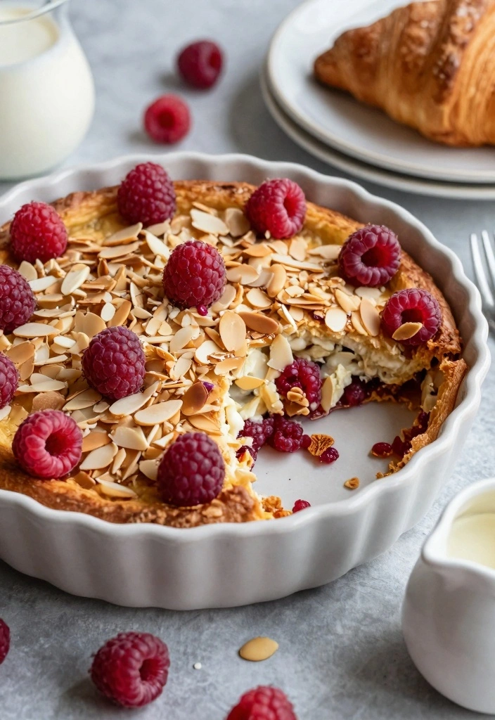 10 Croissant Dessert Recipes for Flaky Buttery Creative Treats - 2. Raspberry Almond Croissant Bake
