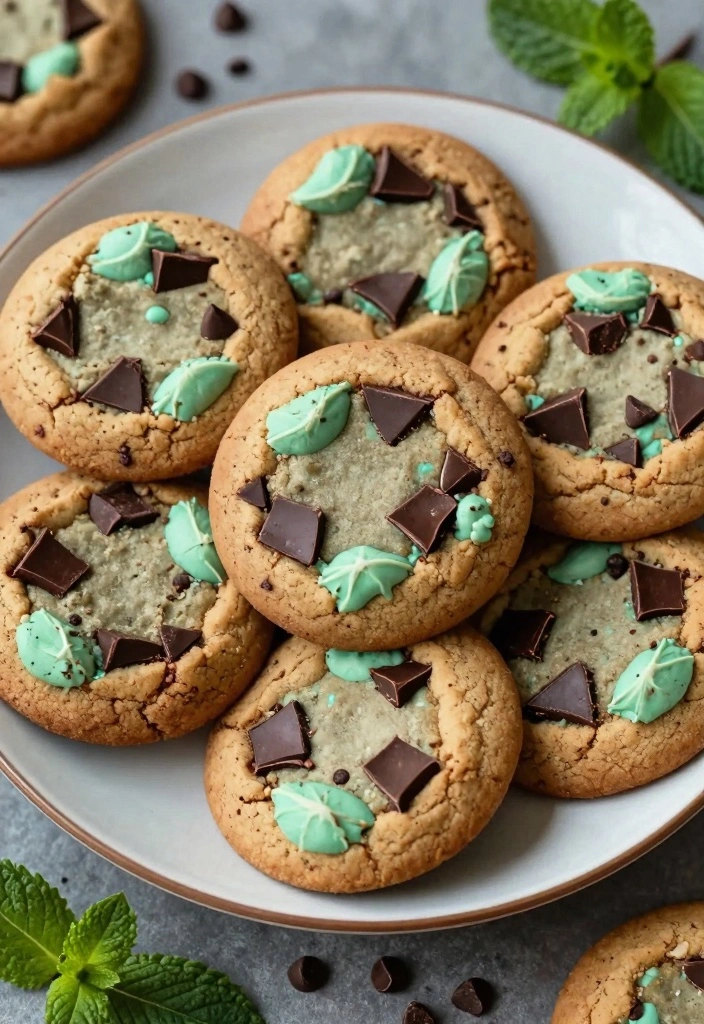 10 Crumbl Cookie Recipes for Big Soft Bakery Style Cookies - 8. Mint Chocolate Chip Crumbl Cookies