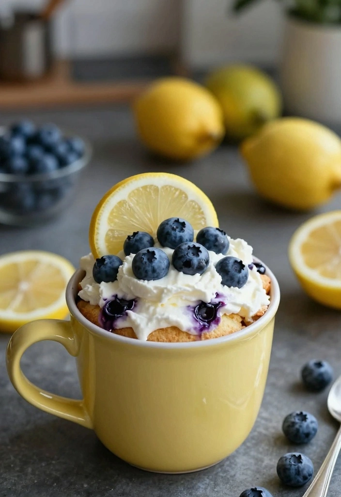 10 Mug Cake Recipes for Quick Single Serve Sweetness 4. Lemon Blueberry Mug Cake