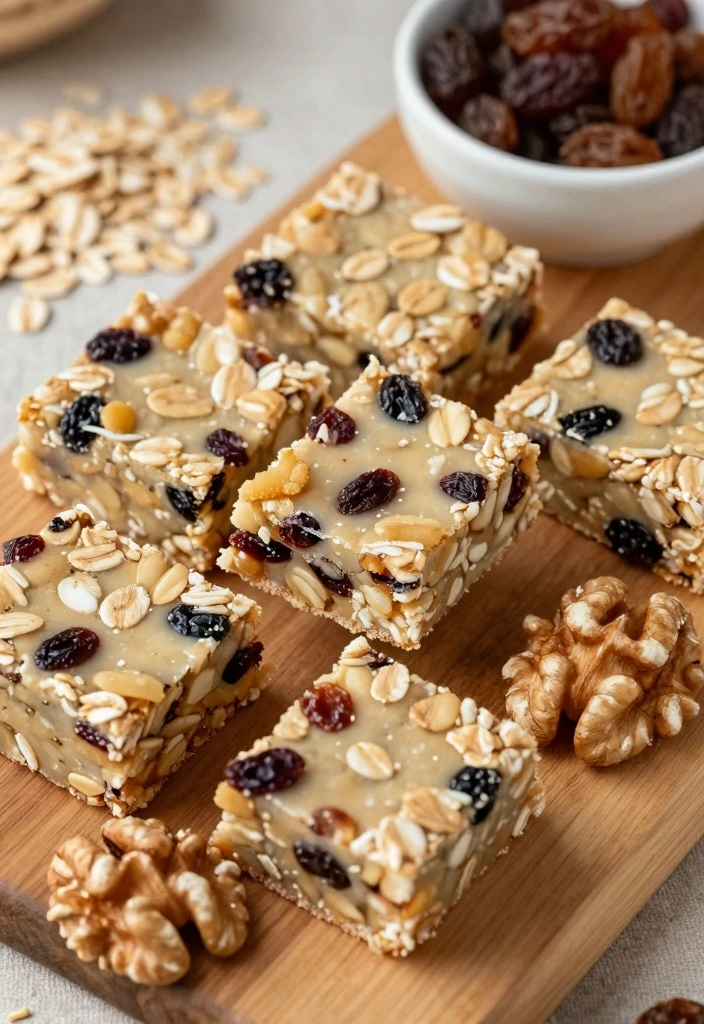 10 Raisin Baking Recipes for Chewy Sweet Classic Flavor - 4. Raisin Walnut Energy Bars